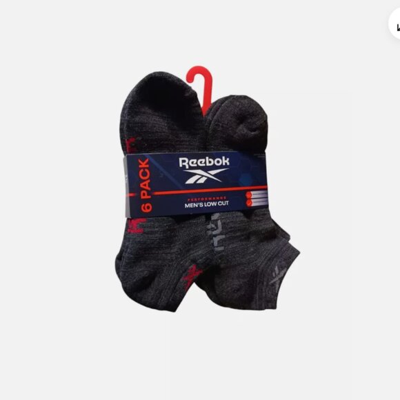 Reebok Men's Performance Low Cut Ankle Socks 6-Pack Size 6-12.5 Black DF - Picture 1 of 5
